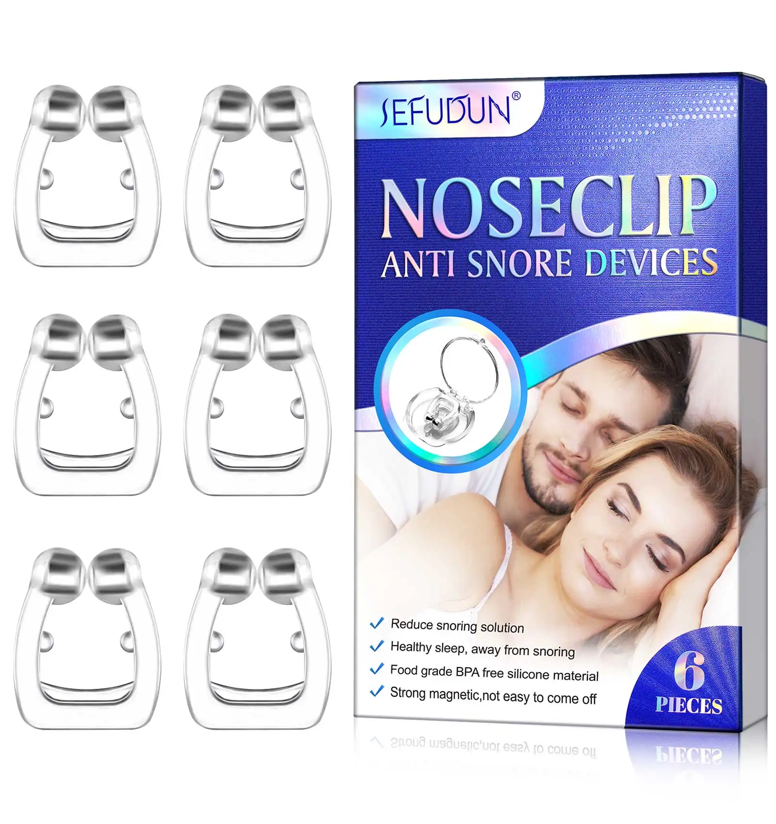 SEFUDUN Solution Devices Snoring Device,good Sleeping Man and Woman Silicone Magnetic Anti Snore Nose Clip