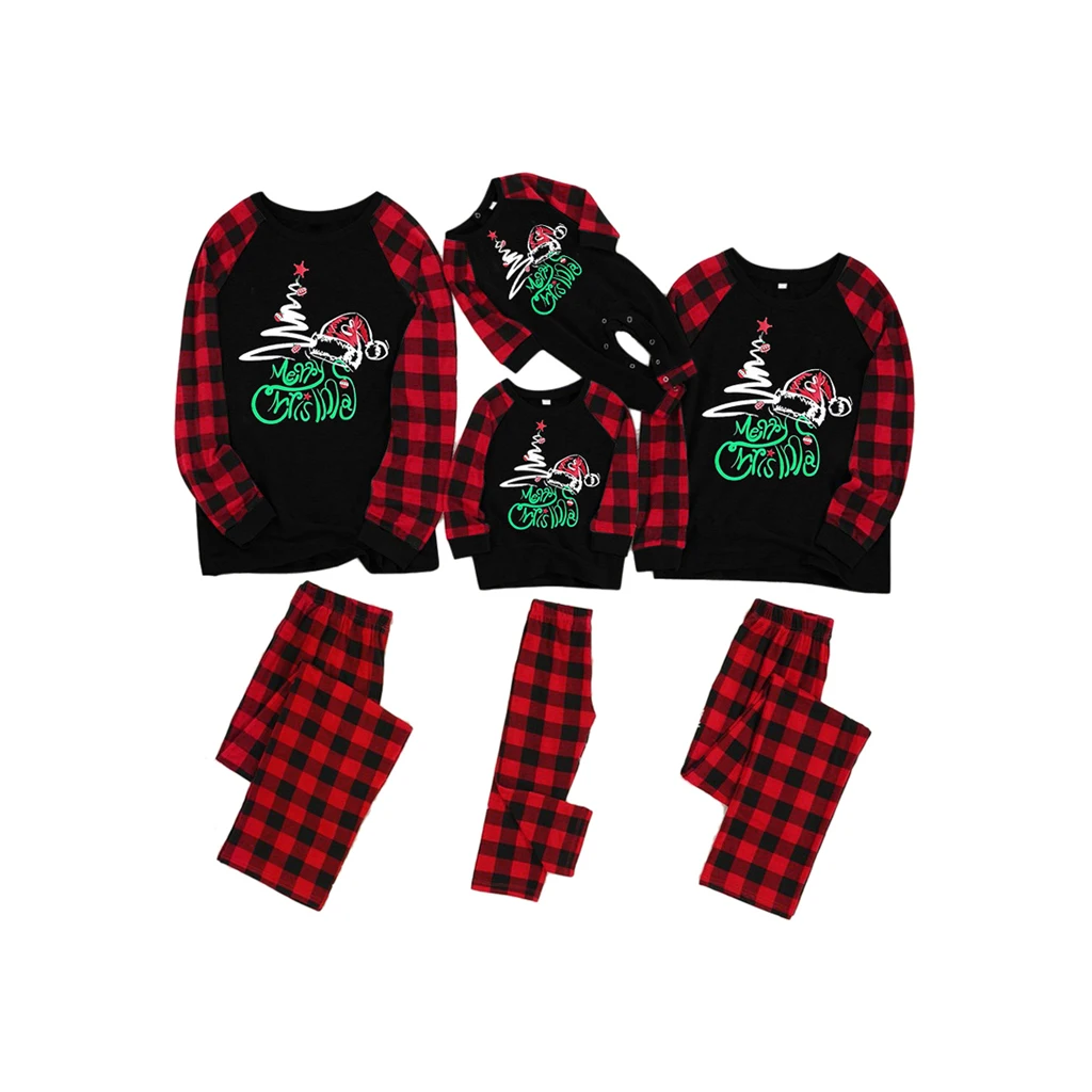 Golden elk family christmas pajamas Adult Baby Christmas cotton pajamas suit for kids