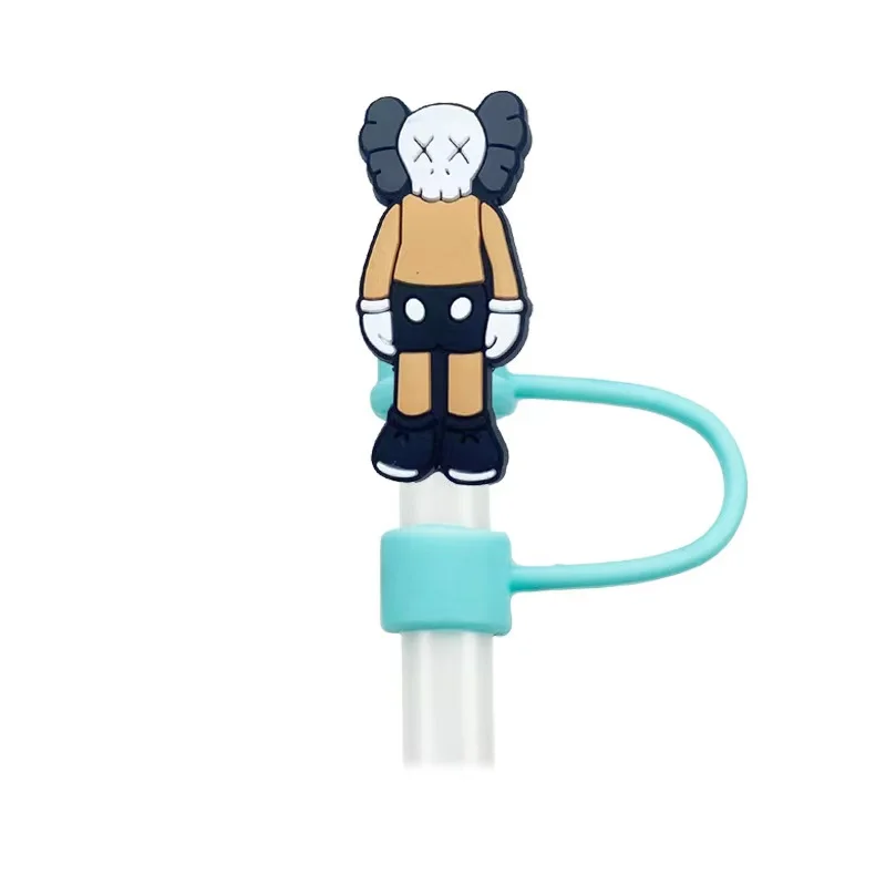 10mm Lovely Character Tumbler Straw Topper Silicone Toppers Covers Charms Straw Topper Silicone Straw Cover