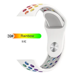Серия 6/SE спортивный стиль многоцветный Силиконовый ремешок для часов Apple Iwatch серии