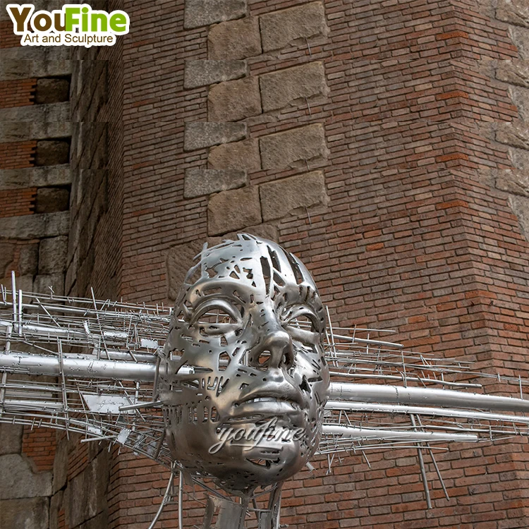 High Quality Modern Life Size Metal Stainless Steel Outdoor Sculpture Abstract Statue For Sale