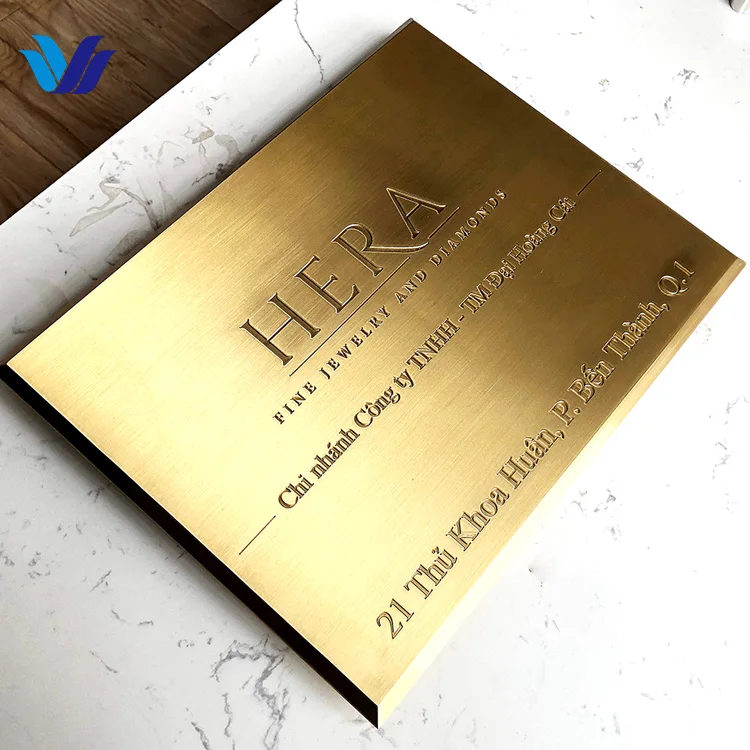 Hongsen Custom Metal Brass Signage Company logo sign hotel house number bronze plaque Street Name Plaque