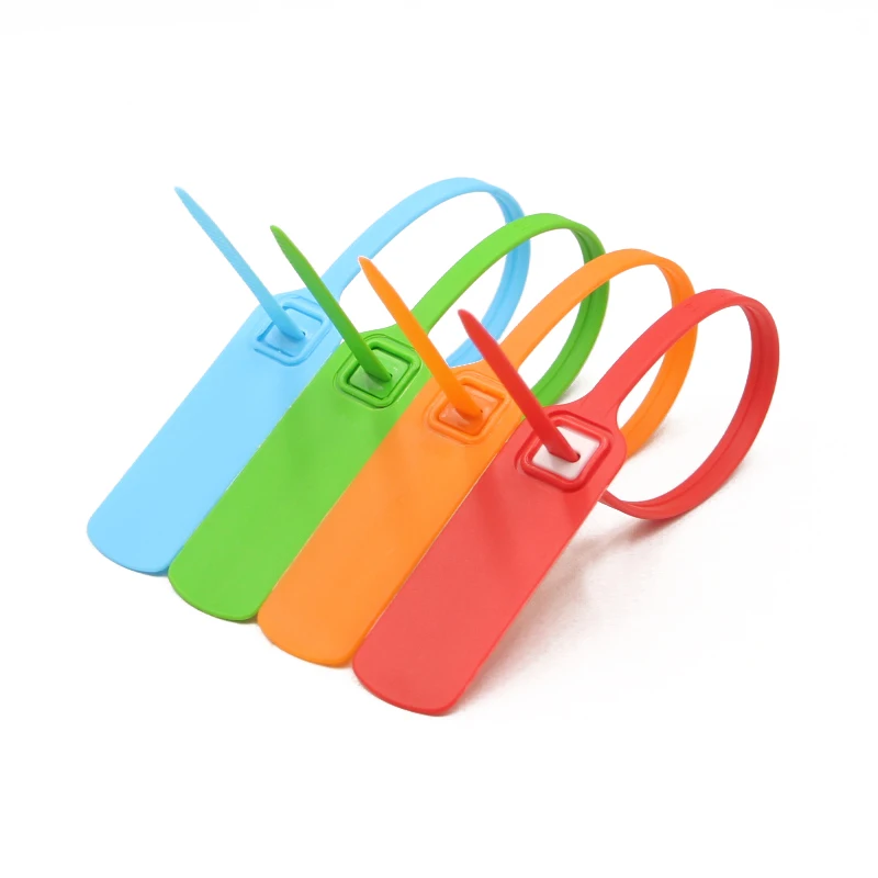 MA - PS 6029 big label plastic tamper length security pull tight tamper proof plastic security seal