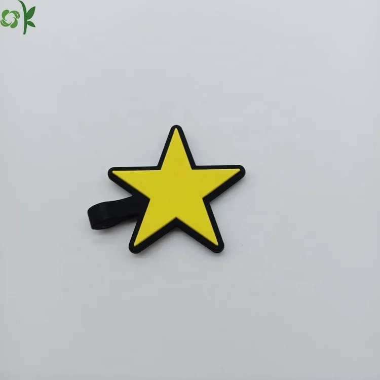 OKSILICONE Multi Color Star Shape Outdoor Hunting Silicone Dog Tag Blank Silicone Name Identify Rubber Pet Tags