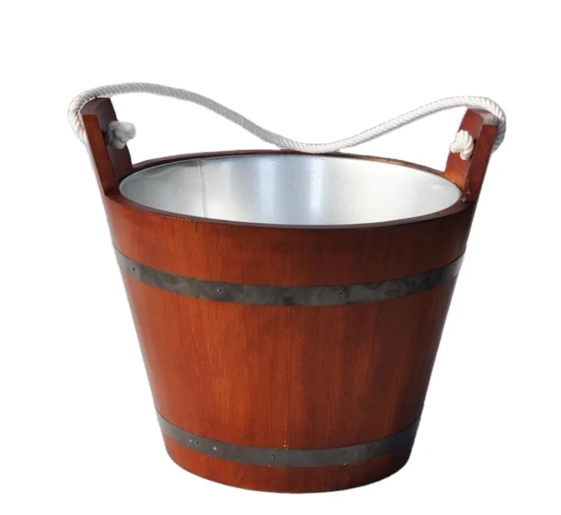 
Customized wooden ice bucket for restaurant 