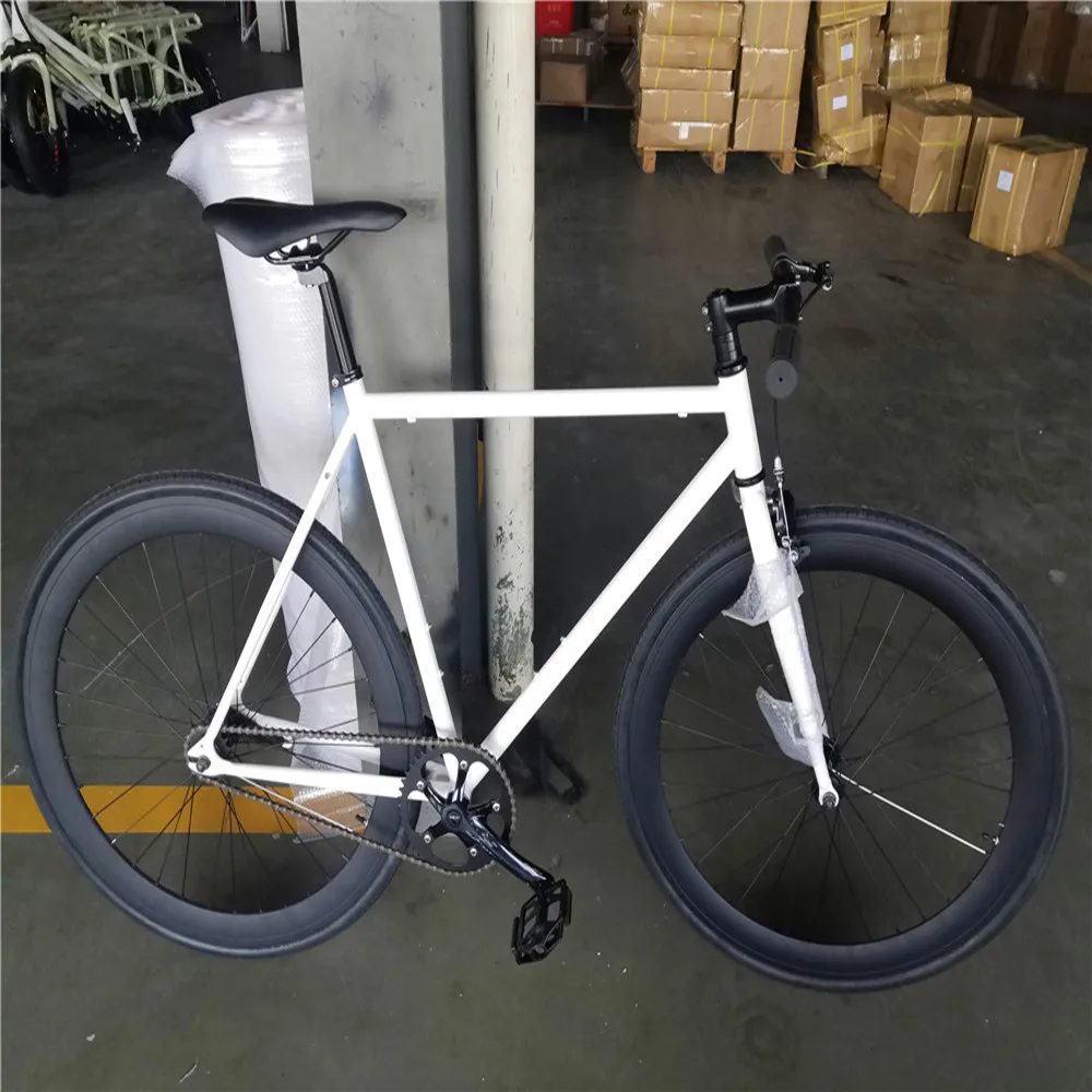 straight handlebar coaster brake steel white frame adult 700C single speed bicycle fixed gear bikes