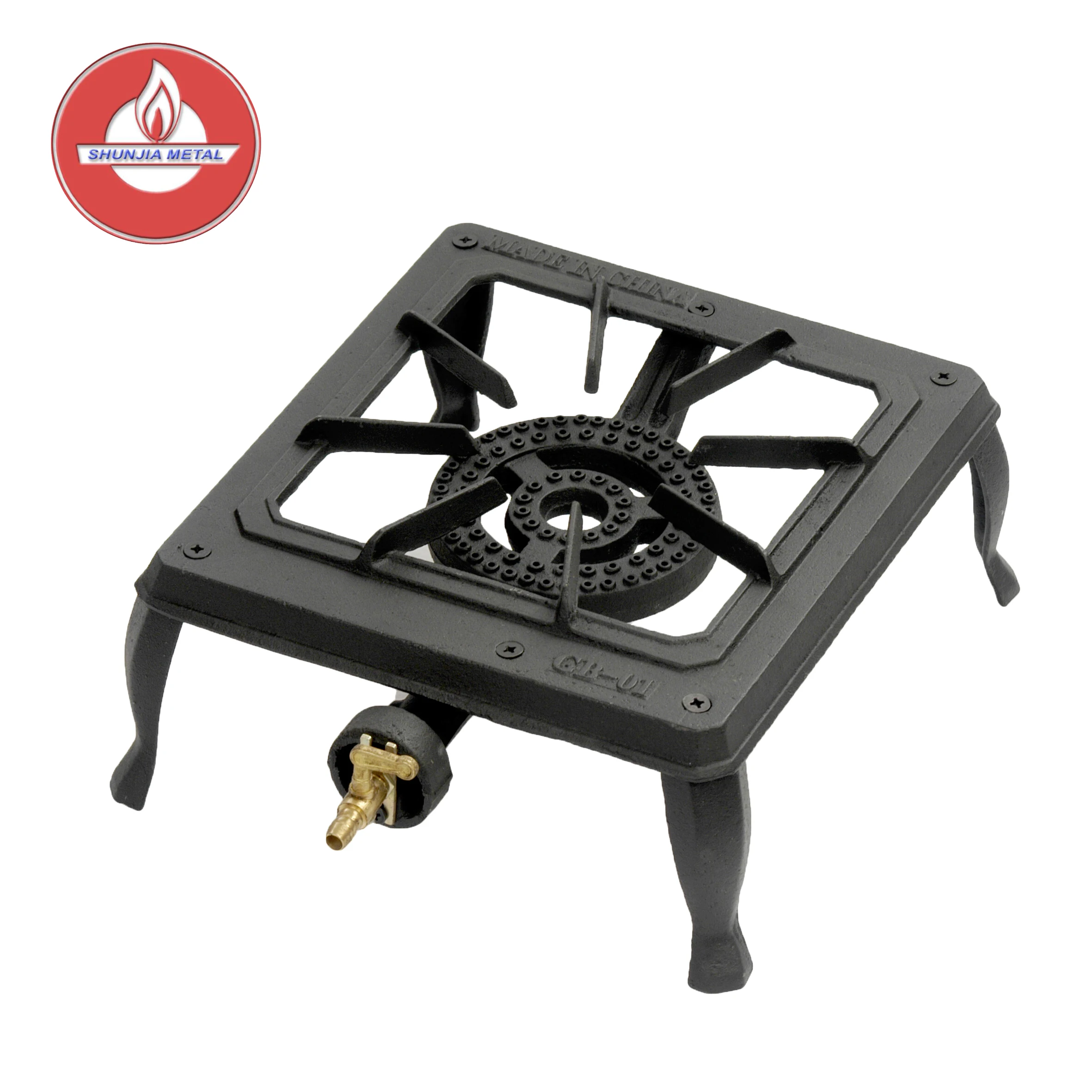 Portable Mini Stove Burner Cast Iron Propane LPG Gas Cooker for Patio Outdoor Camping BBQ(GB-01)
