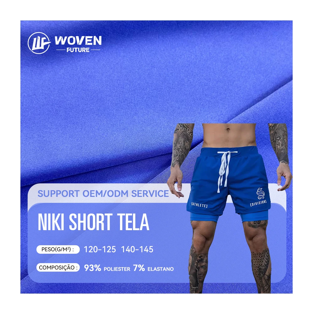 Shaoxing Wovenfuture 100d 120gsm Tela Licra Tejido Niki короткая спортивная одежда из полиэстера стрейч 4-сторонняя эластичная ткань из микрофибры
