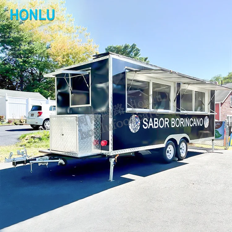 Food Truck Trailer Snack Food Trailer Mobile Kitchen Crepe Catering Trailer With CE