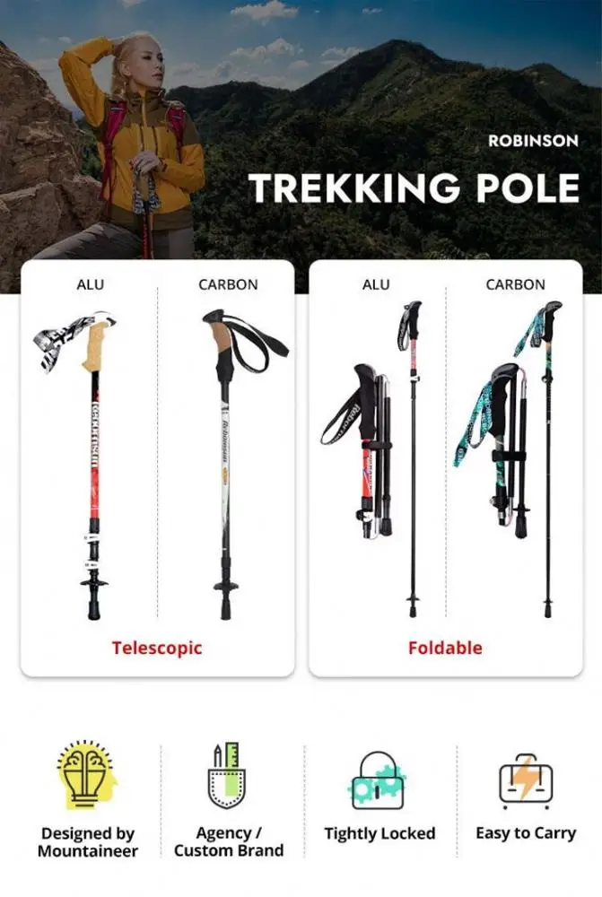 
Wholesale Trekking poles all fine Hiking parts trek hiking Aluminium 7075 trekking Robinson 