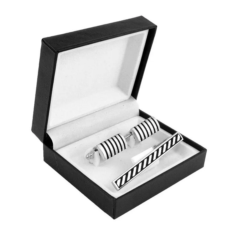 Tie Clip Cufflinks Set Mens Tie Bar Shirt Fashion Tie Pin Cufflink Stickpin Necktie Accessories Enamel Design Manufacturer