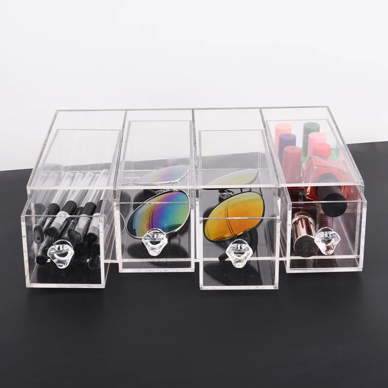 Custom Clear Acrylic Storage Organizer Case Transparent Plexiglass Box with Lid