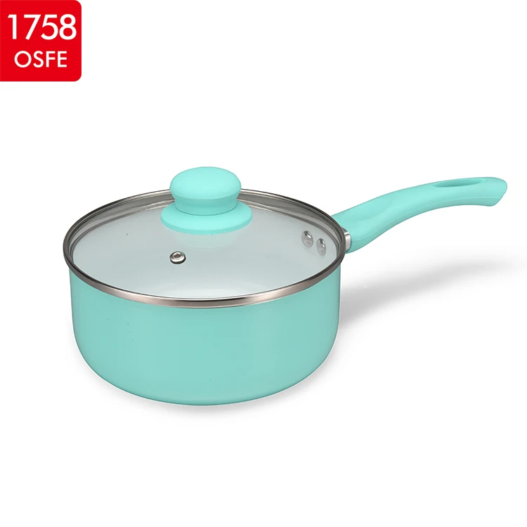 Kitchen Non Stick Ware Aluminum Pans Ceramic Cookware Sets Pink Color 16piece Home Cooking Aluminum Lid Non-stick Coating Metal