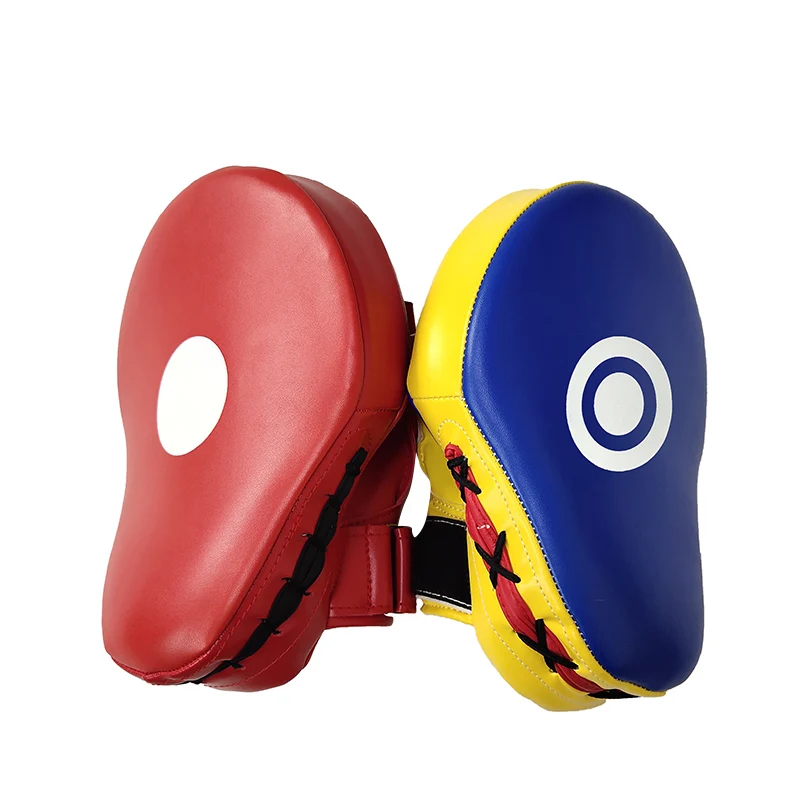 Custom  Design Printed boxing focus pads target Leather Curved punch Pads focus Mitts