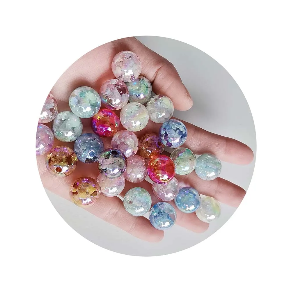 16mm  AB Color Round Acrylic Bead Loose Spacer Beads Plastic Lucite Beads For Pens Jewelry Making DIY Bracelet