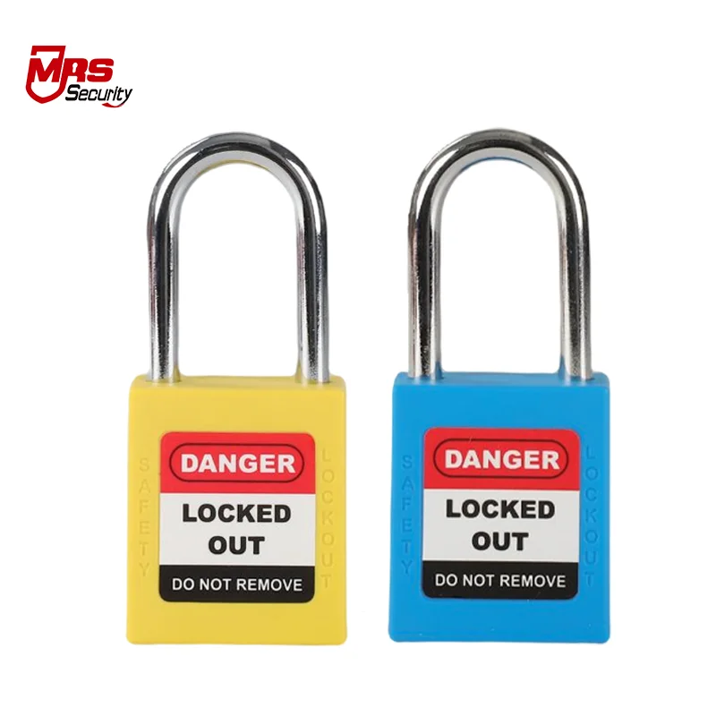 Safety padlocks 38mm color tagout shackle protect padlock lockout shackle steel safety padlock lock