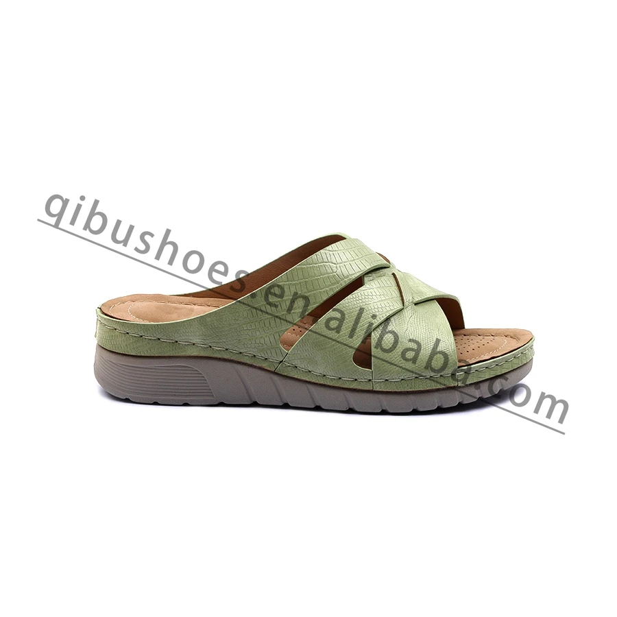 
Custom New Fashion Cross Upper Platform Women Slippers Sandals Designs For Female 
