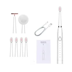 IPX7 Waterproof Portable 3 in 1 Electric Brush Facial Massage Smart Sonic Toothbrush for Female