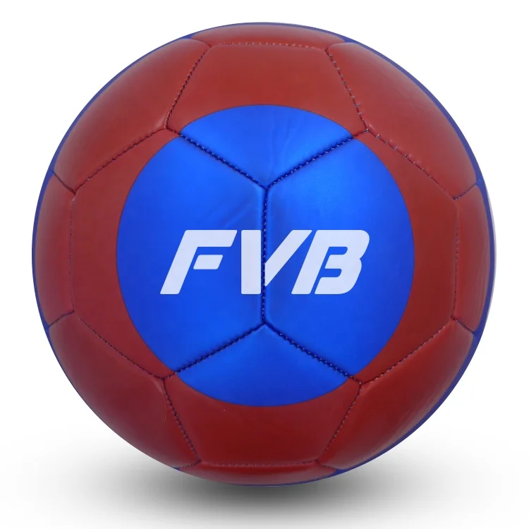 blue red matte metallic PVC football club soccer ball 22 cm
