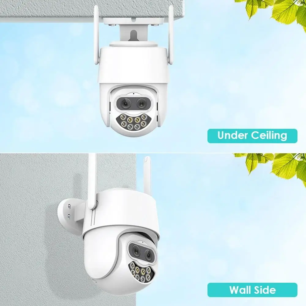 8MP 4K PTZ IP Camera 8x Zoom Dual-Lens Human Detect CCTV 4MP Outdoor Waterproof External Wifi Surveillance Camera ICSEE