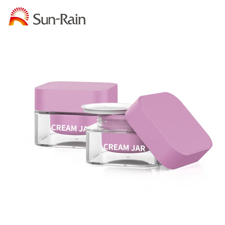 Высококачественная акриловая квадратная Косметическая банка с двойными стенками 50 г для ухода за кожей лица