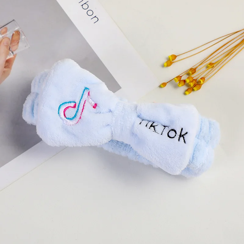 Tiktok Spa головная повязка для женщин на голову макияжа лица мягкая Коралловая флисовая Косметическая с бантом