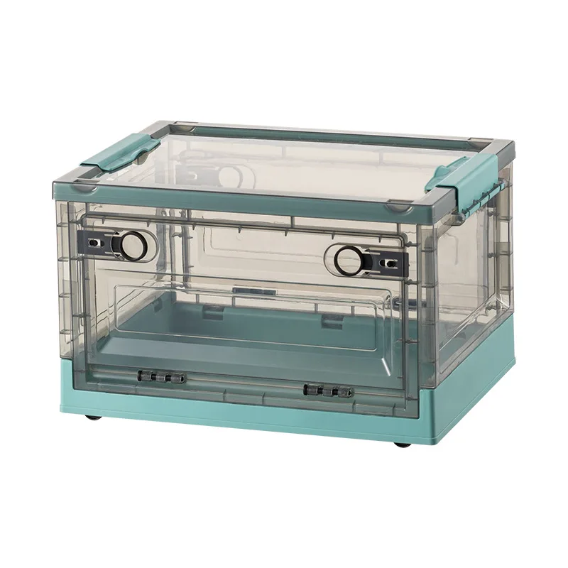 Clothes side door sorting box Household outdoor camping folding storage box Transparent oversize storage box