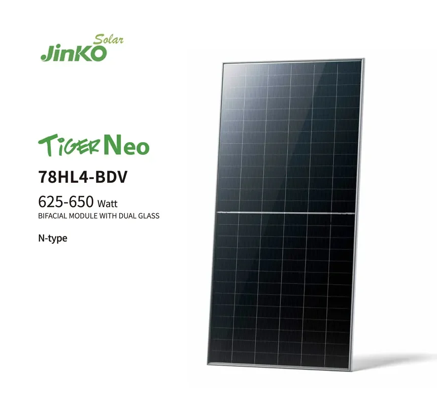 JINKO Tiger Neo 78HL4-BDV 625-650 с полуэлементным двусторонним модулем N-типа 78 двойными стеклянными солнечными панелями