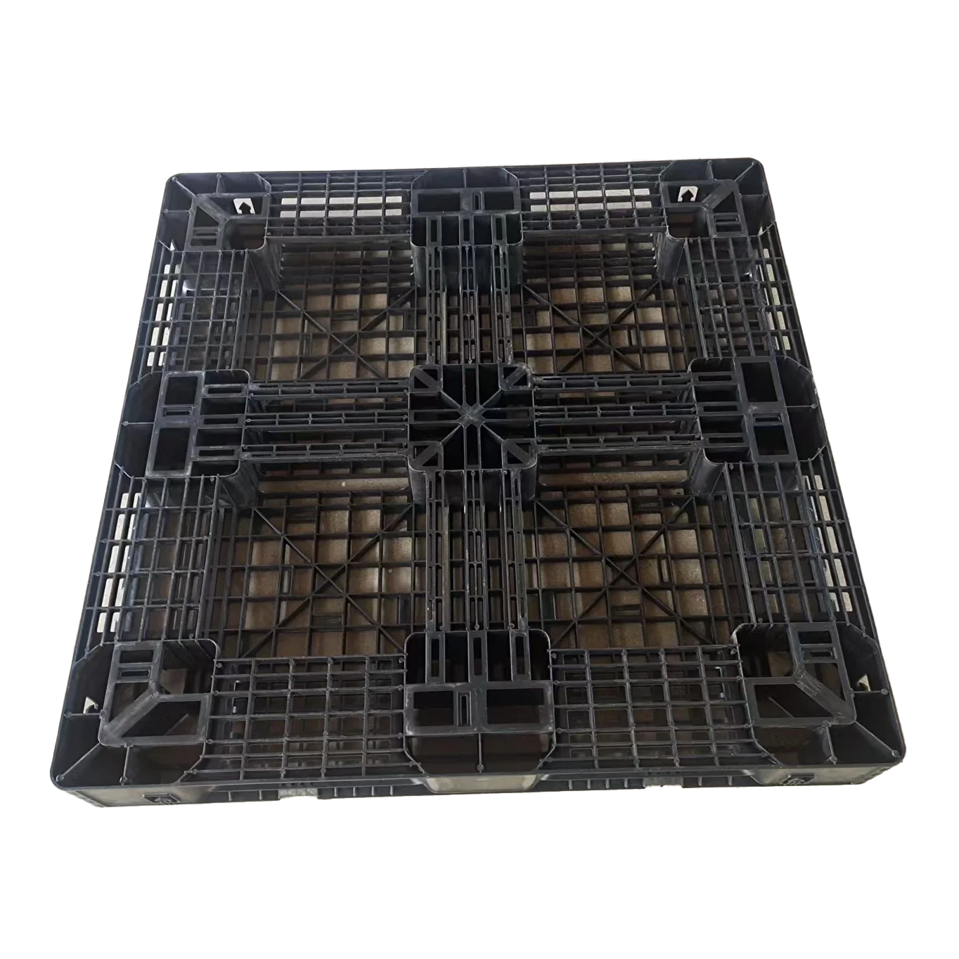 Wholesale 44x44 Plastic Pallet 1100x1100 Black Hdpe Stackable Industrial One Way Export Pallet Plastic with Best Price