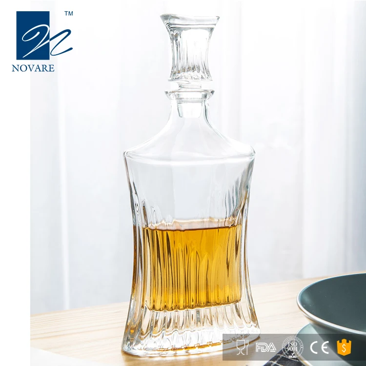 NOVARE Wholesale Custom Square Whiskey Glass Set Bottle Whiskey Decanter Set with Custom Gift Box