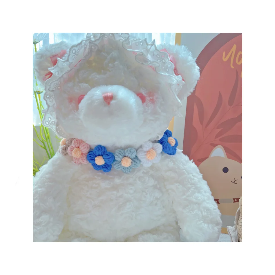 LM0148G Pet collar Pet saliva towel Cute photo accessory bib Handmade knitted scarf for cats and dogs