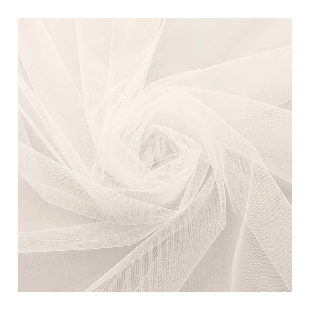 Velo SG Bianco Seta 56 Italian Quality Zero Fomaldeide Heavyweight Plain Dyed Knitted Stiff Tulle Fabric Silk White For Woman