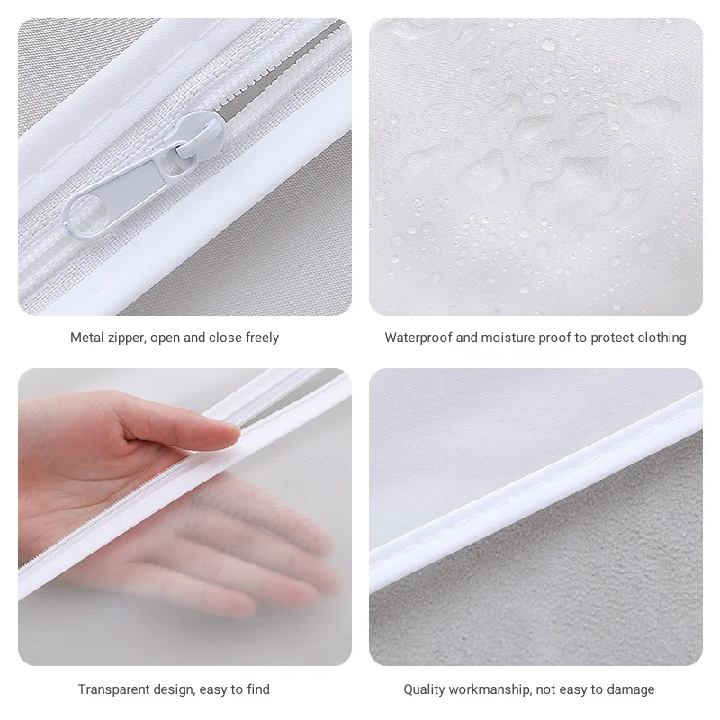 Promotional Custom Logo Household Transparent Dust proof Bulk Suit Cover Clothes Protector EVA Clear Garment Bags