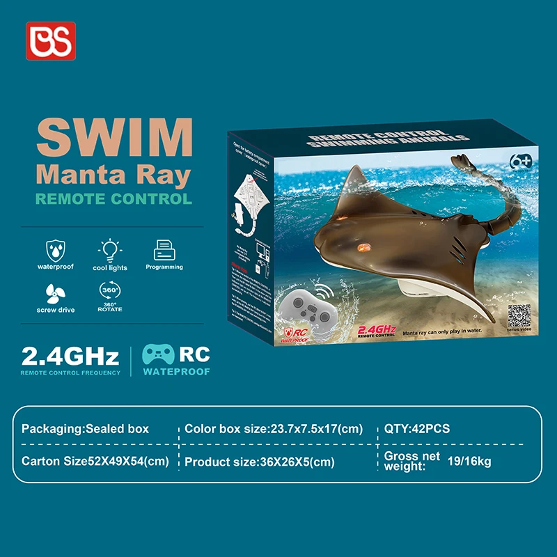 BS Remote Control Manta Ray Toys Air Swimming RC Animal Bath Tub Pool Electric Toys For Kids Funny RC Manta Ray Toy
