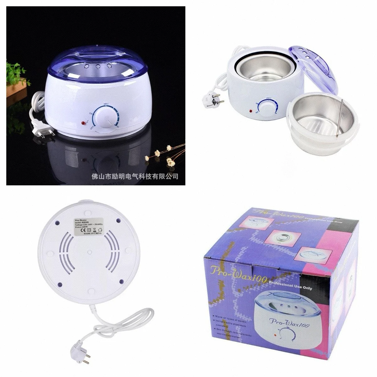 custom logo depilatory warmer heater paraffin hot wax pot melt wax bean warmer for hair removal