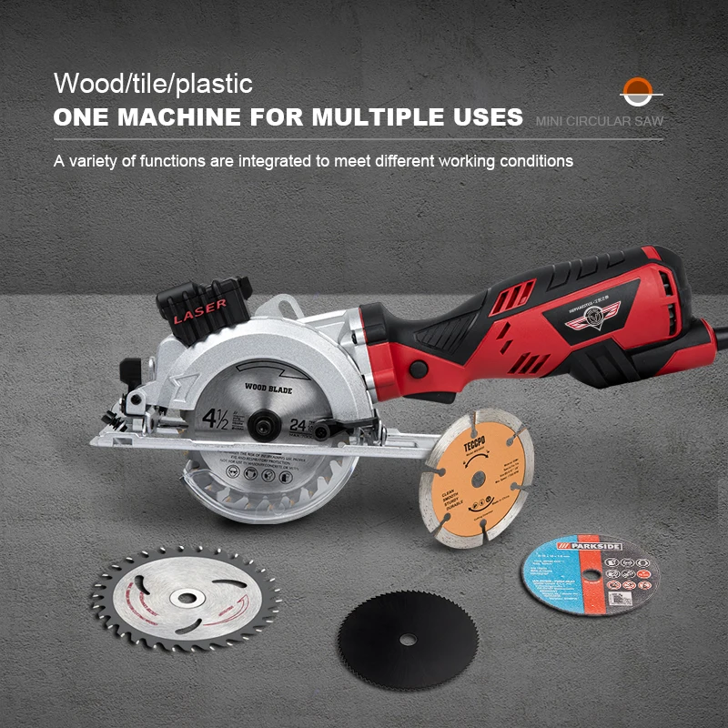 DIY 115mm 705W high-power electric circular saw  cutting wood metal plastic