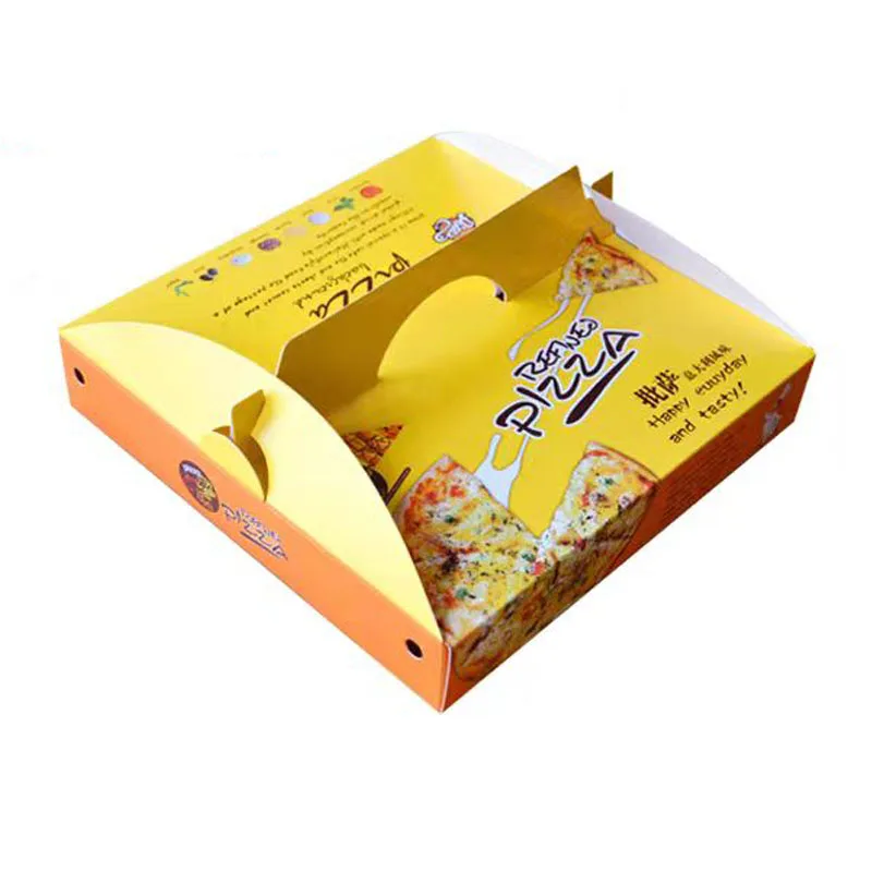 7 inch and  9 inch Custom Printing Design Pizza Box Paper Board Square Paper Pizza Carton Packaging Box With handle