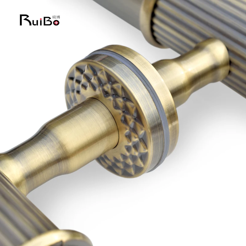 Deluxe crystal antique brass hotel club door glass door handle rimless door frame customized long handle