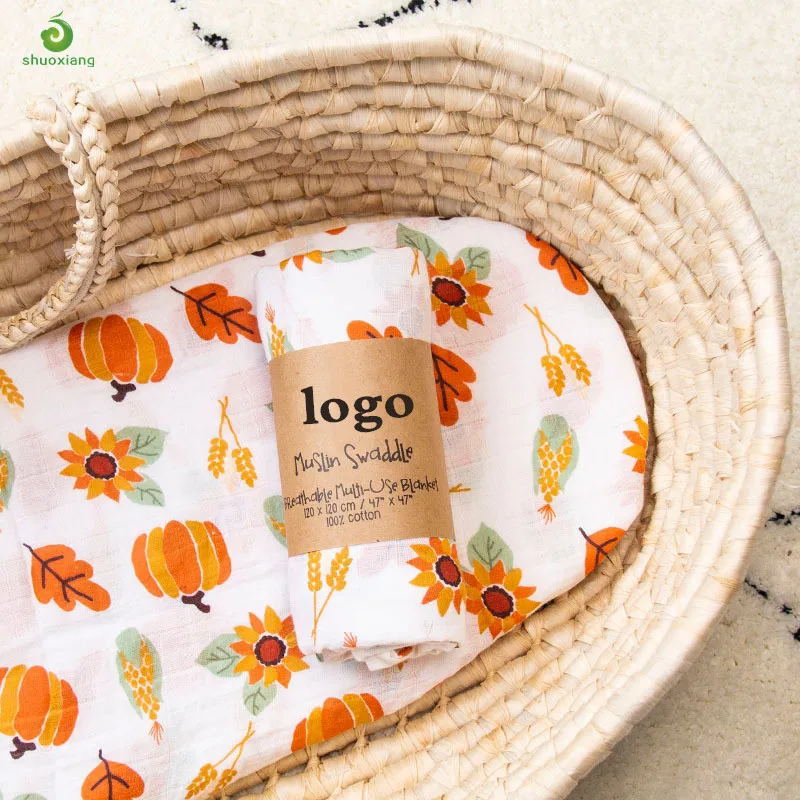 Baby Blanket for Newborn Cocoon Swaddle Wrap Soft Plaid Flower Muslin Baby Cotton Infant Clothing