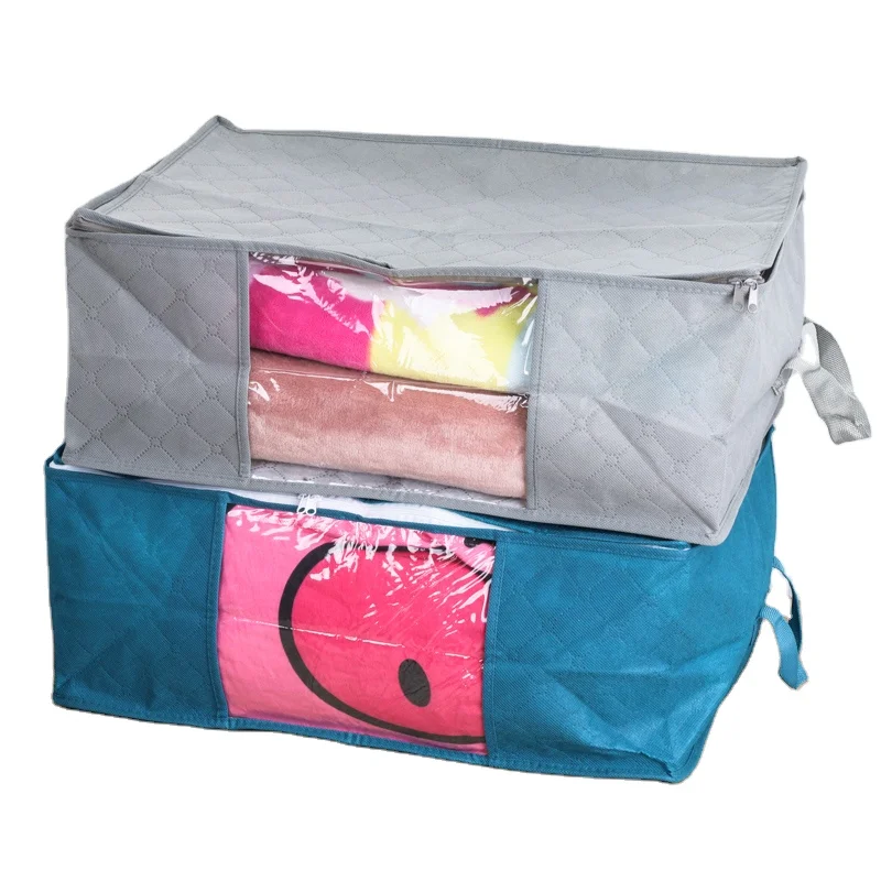 Wholesale Non Woven Folding Large Capacity Storage Bag Quilt Blanket Clothes Wardrobe Collapsible Fabric Boxes & Bins