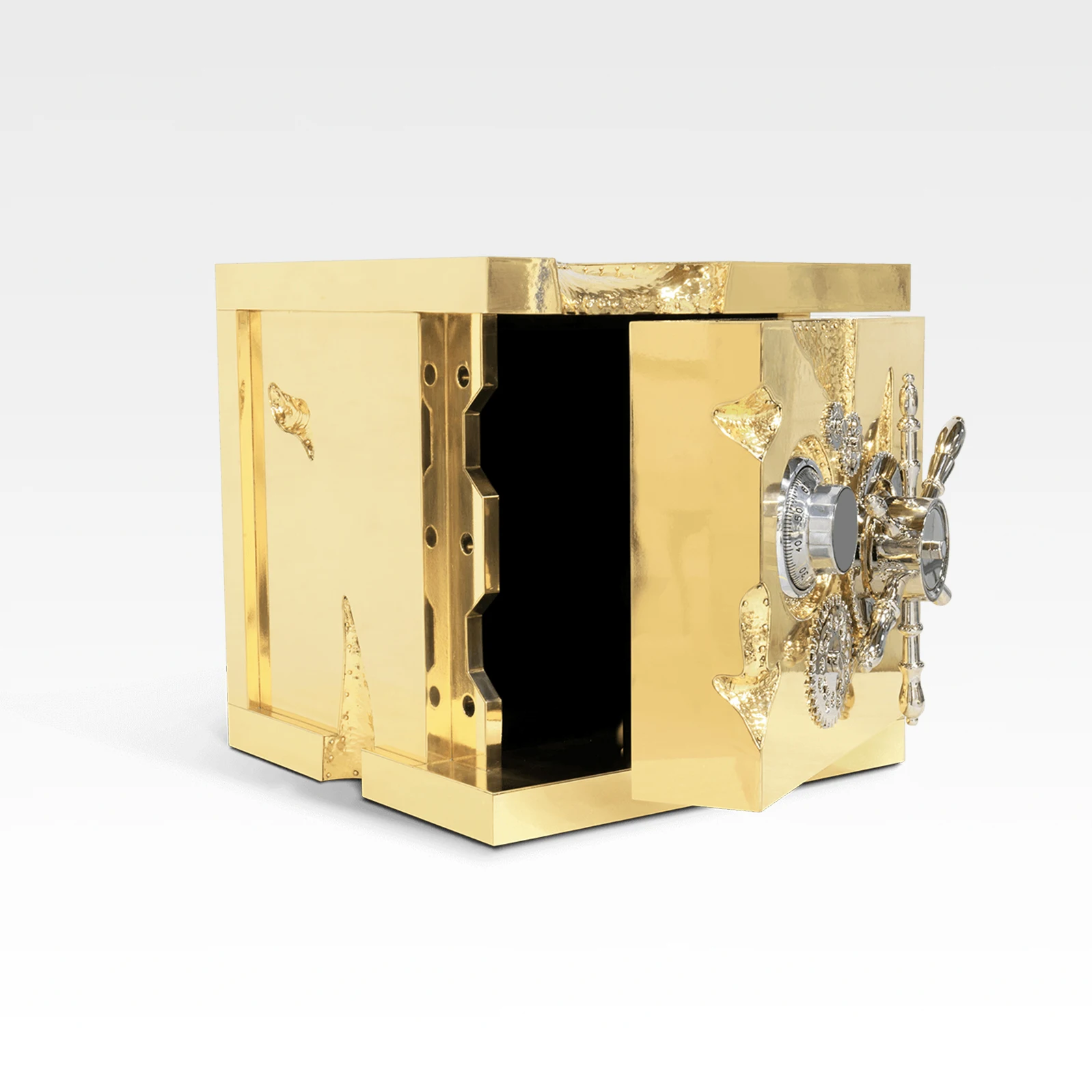 Gold plated stainless steel wine cabinet Anti-theft Small capacity safe Safe Luxury high-end art home furniture safe