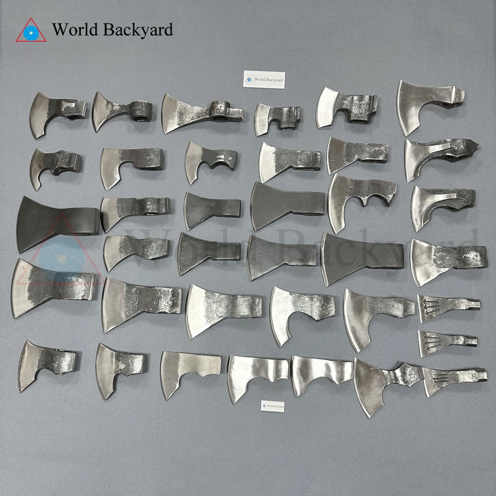 Factory Wholesale Custom 45 High Carbon Stainless Steel Axe Blade Bit Semi Finished Polished Ax Cut Various Types Axe Head