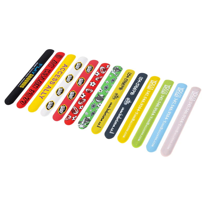 Custom Silicone Slap Bracelet Rubber Clap Circle Wrist Snap Band With Logo Slap Bracelets Ruler Custom Slap Bracelet