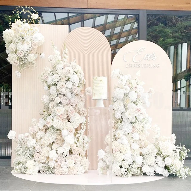 Oval pvc white and pink event studio photobooth backdrop for event used