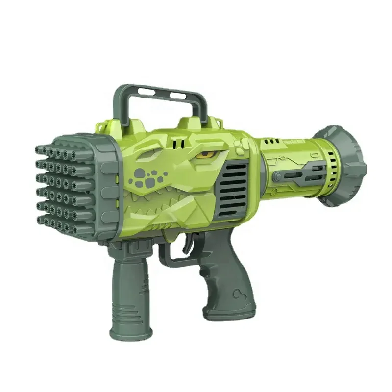 Electric 32-Hole Dinosaur Bazooka Bubble Gun Shoot Colorful Bubbles With Light Summer Indoor Outdoor Bubble Toys For Kids