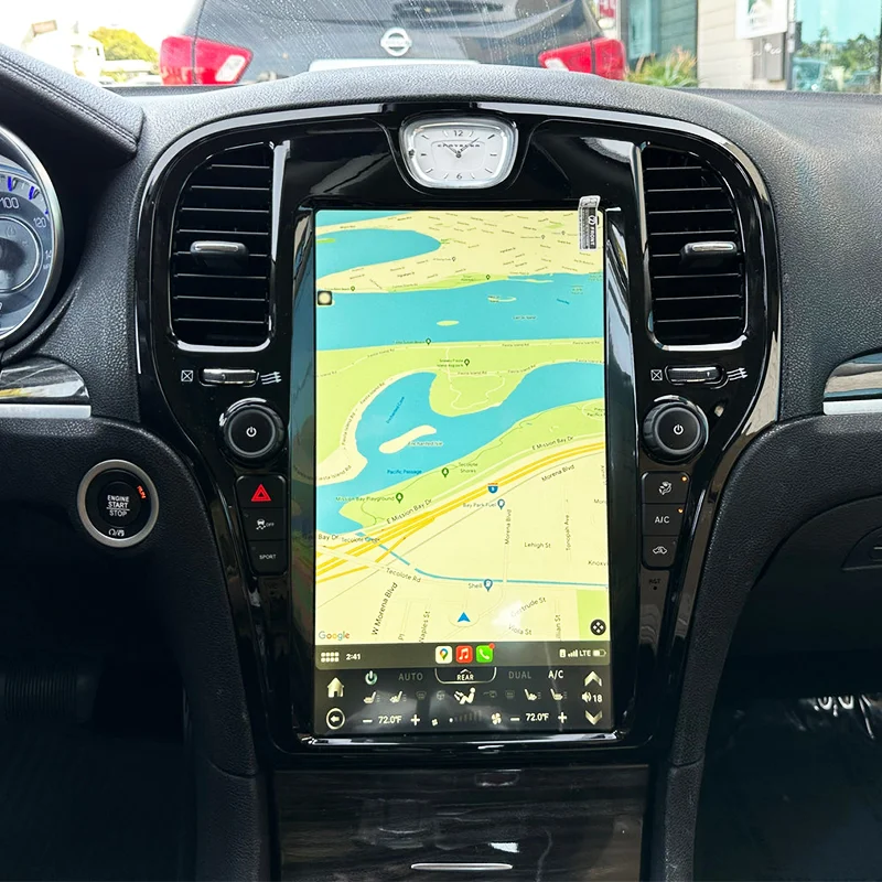 13.6 inch Car Navi Android Tesla Style Touch Screen Auto Radio for Chrysler 300 c 2013 - 2023 With Reversing Camera