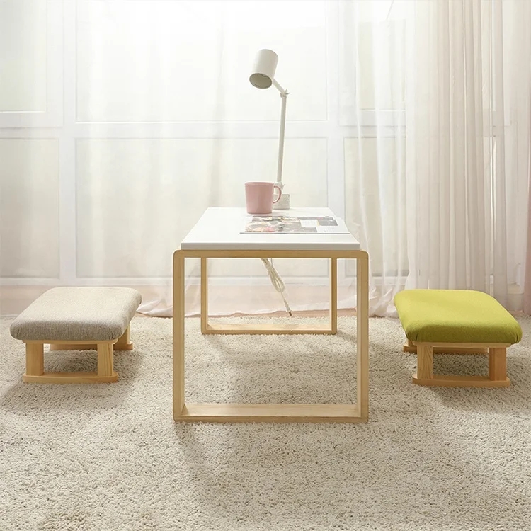 Fabric Cover Pine Furniture Foot Rest Kids Stepping Stools Beach Ottoman