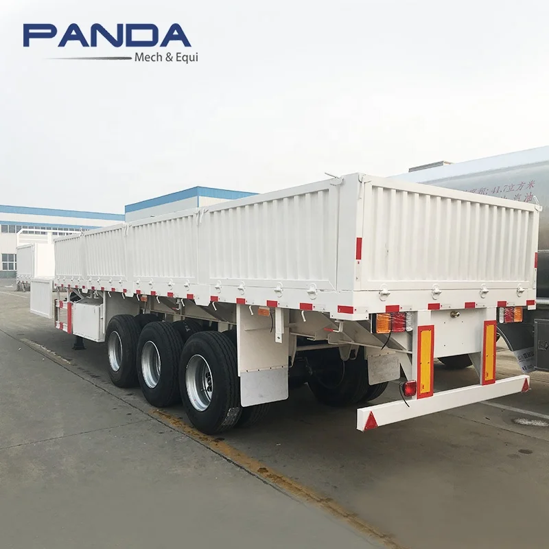 Bulk cargo sidewall trailer side board flatbed trailer 3 axle semi trailer with side wall