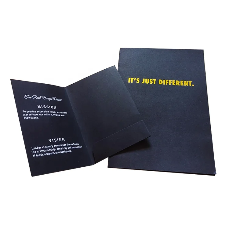 Роскошный черный бумажный конверт EN-87 с тиснением и УФ-логотипом