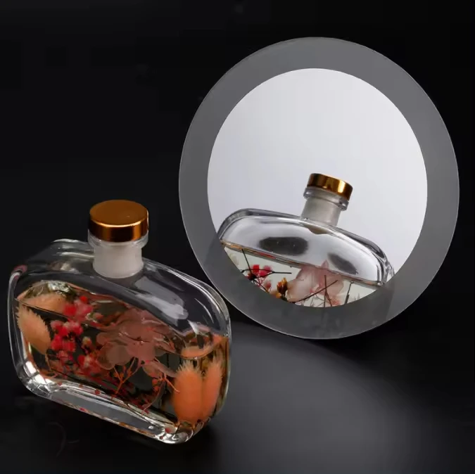 Customizable 3x5x Sandblasting Magnifying Glass For Bathroom LED Mirrors